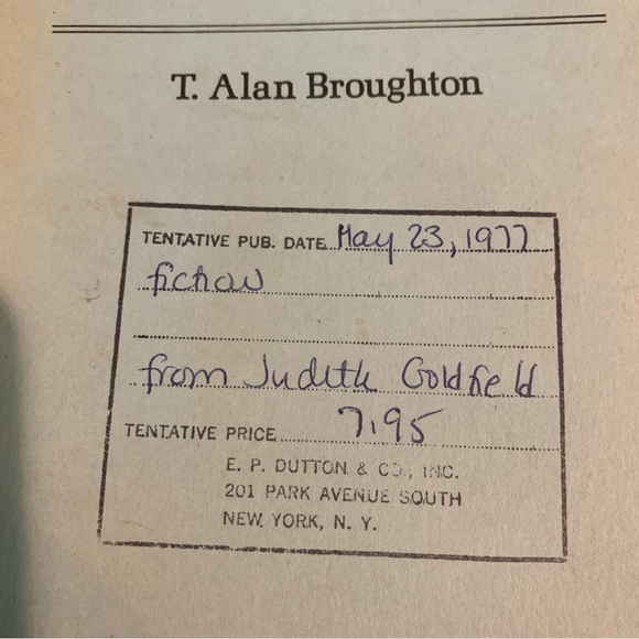 Family Gathering Hardcover T. Alan Broughton Uncorrected proof 1977 - Picture 2 of 5